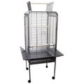 Yml 05 in Bar Spacing Play Top Parrot Bird Cage Antique Silver 22 x 22 in EF2222AS